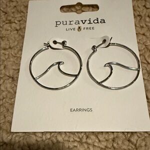 Pura Vida Silver Ocean Hoop Earrings